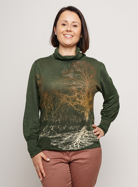 Leinenstrick-pulli In Tannengrün günstig online kaufen