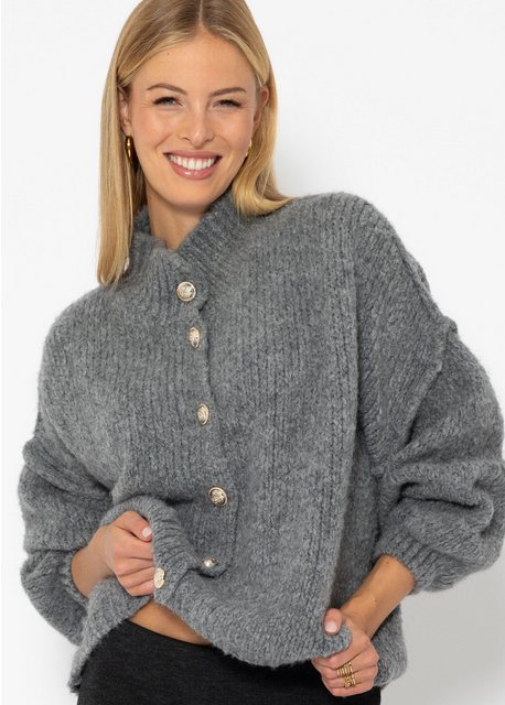 SASSYCLASSY Cardigan Oversize Strickjacke Damen mit Knöpfen Jessica Haller günstig online kaufen