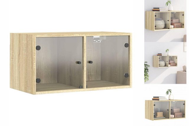 vidaXL Fächerschrank Wandschrank mit Glastüren Sonoma-Eiche 68,5x37x35 cm ( günstig online kaufen