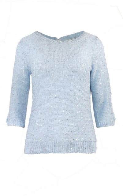 Passioni 3/4 Arm-Pullover Sommerpullover in Hellblau mit Pailletten günstig online kaufen