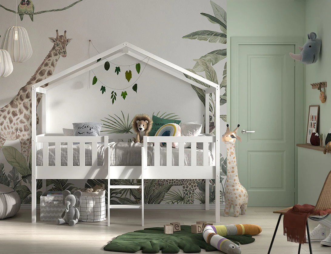Vipack Hausbett "Kiefer massiv weiß lackiert, Made in Europe, stabil gebaut günstig online kaufen