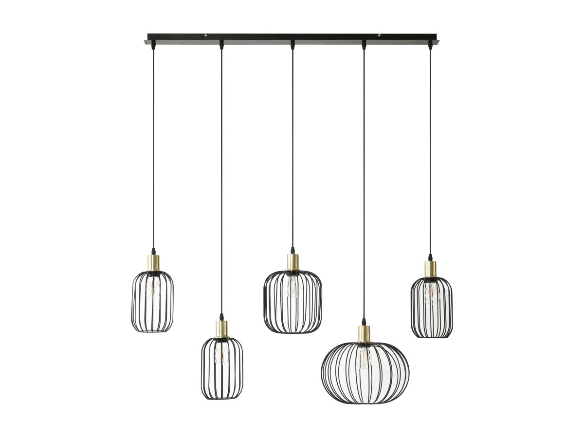 Hängeleuchte - Industrial Style - Metall - 5 Lampenschirme - 110 x 125 x 30 günstig online kaufen