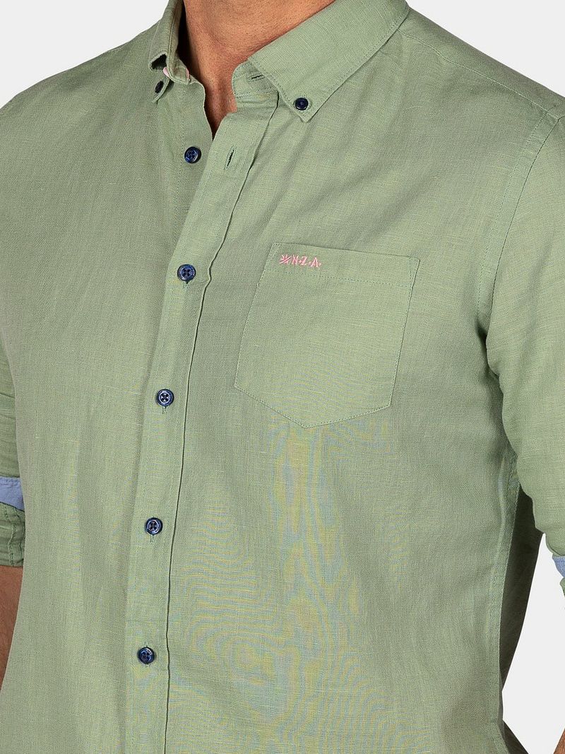 NZA Shirt Clayton Leinen Blend Classic Army - Größe XXL günstig online kaufen