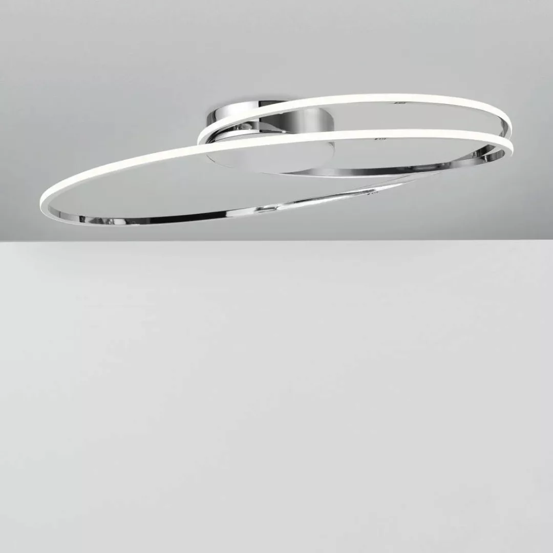 LED Deckenleuchte Viareggio in Chrom 28W 1950lm günstig online kaufen