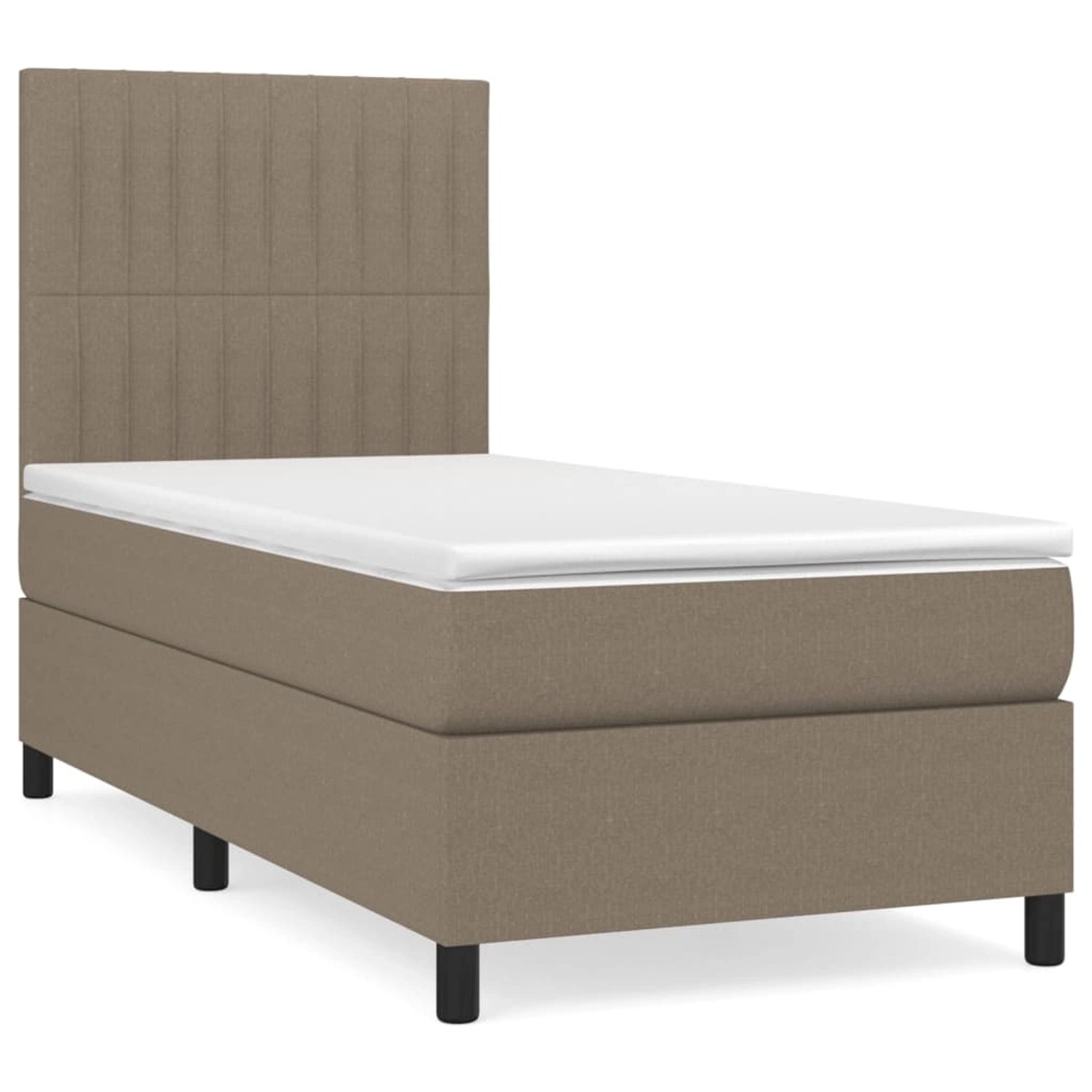 vidaXL Boxspringbett, Boxbett mit Matratze Taupe 80x200 cm Stoff günstig online kaufen