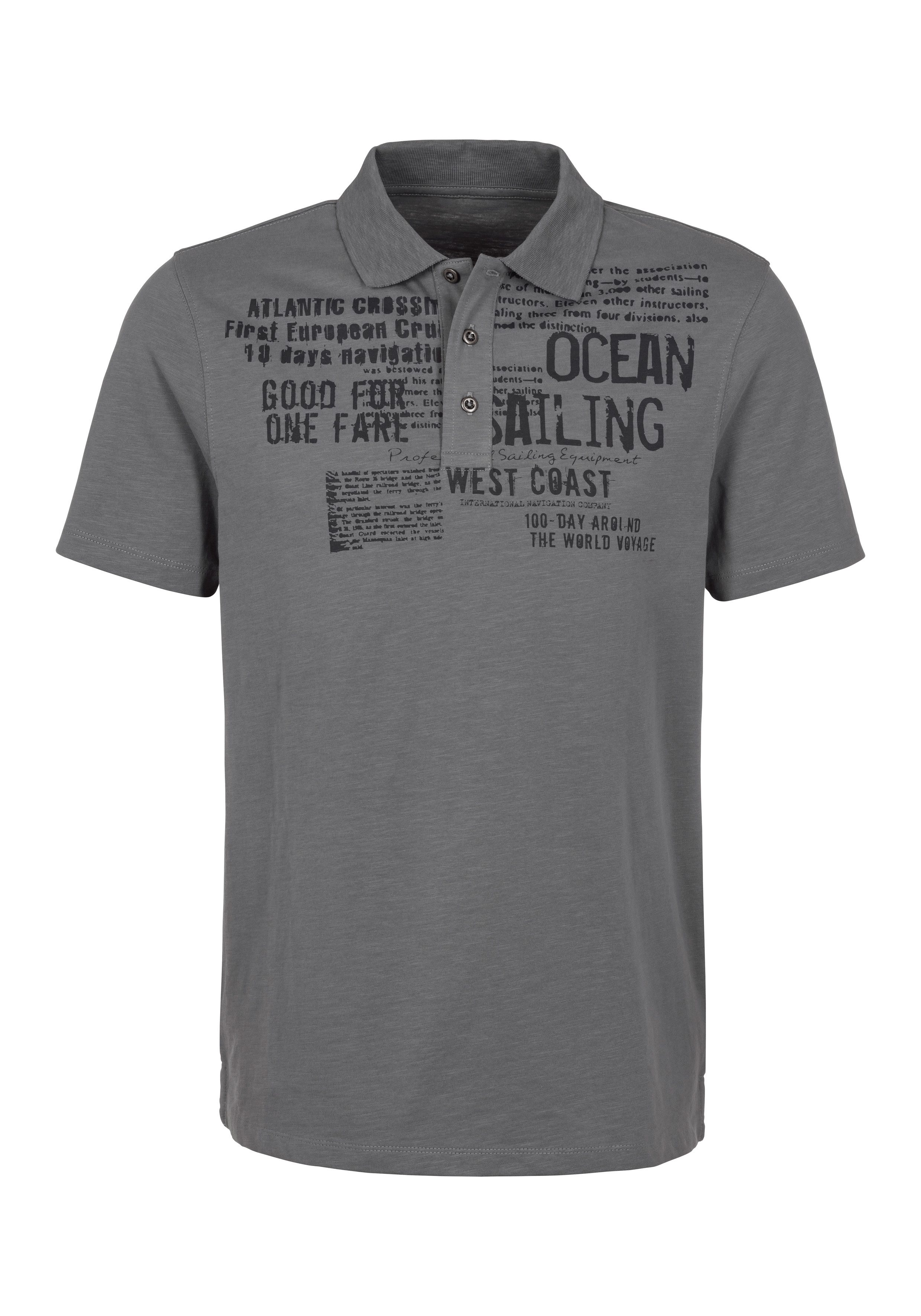 John Devin Poloshirt "mit Print", Regular-Fit, aus Slub-Qualität, mit Print günstig online kaufen
