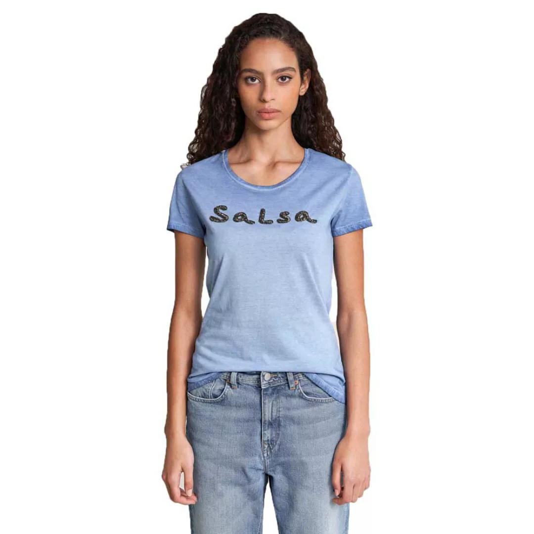 Salsa Jeans Logo In Beads Kurzärmeliges T-shirt XS Blue günstig online kaufen