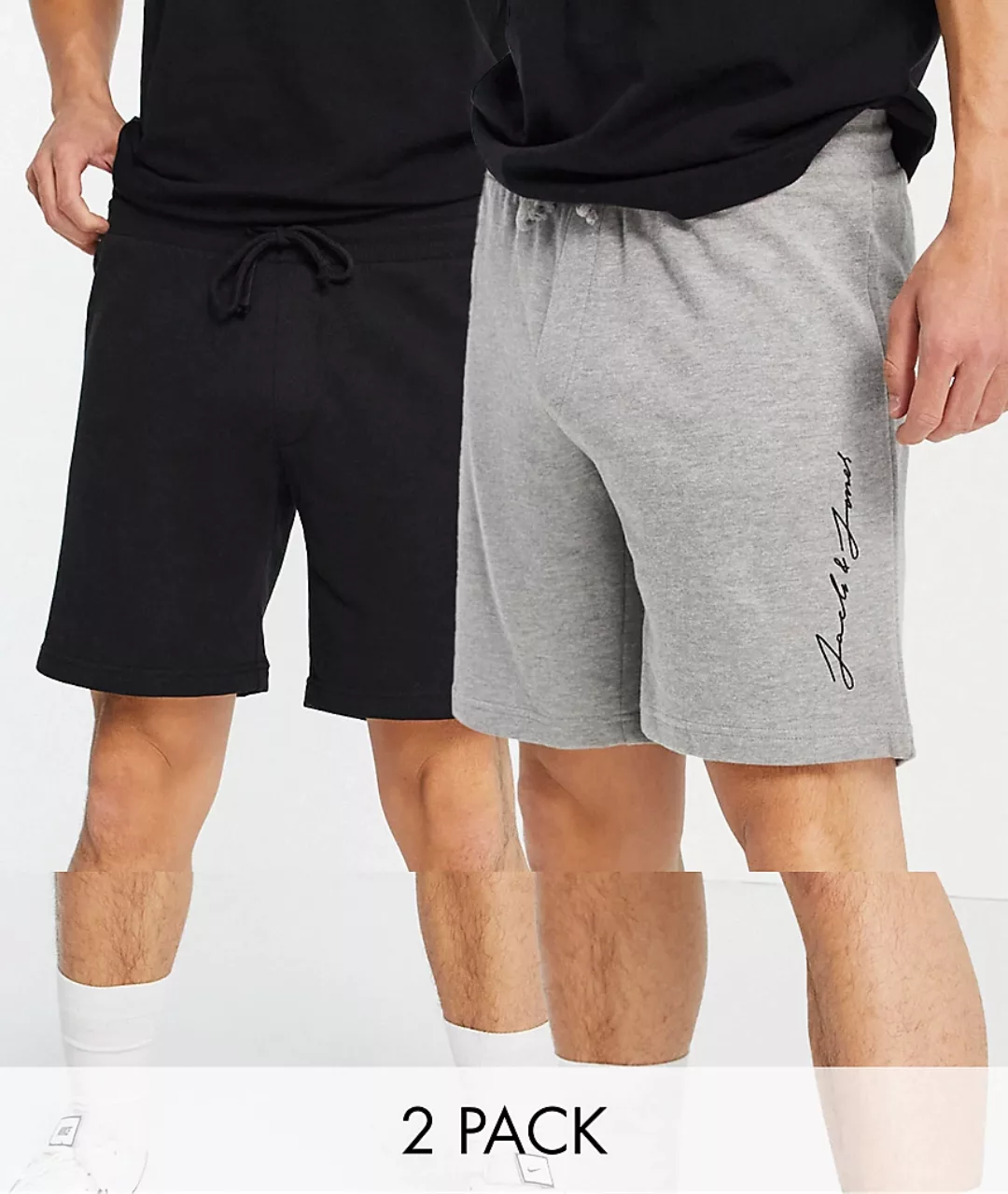 Jack & Jones – Intelligence – Shorts mit seitlichem Logoschriftzug, 2er-Pac günstig online kaufen