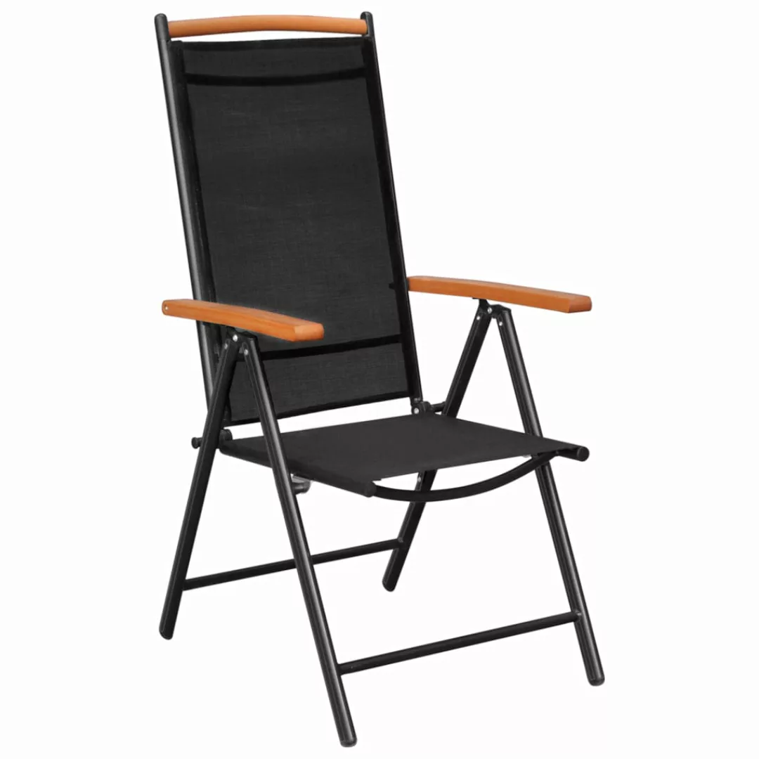 Gartenstühle Klappbar 6 Stk. Textilene Schwarz günstig online kaufen