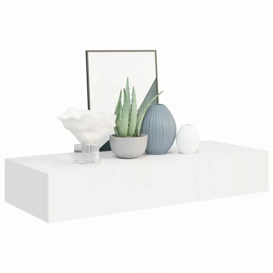 vidaXL Wandregal Wand-Schubladenregal Weiß 60x23,5x10 cm günstig online kaufen
