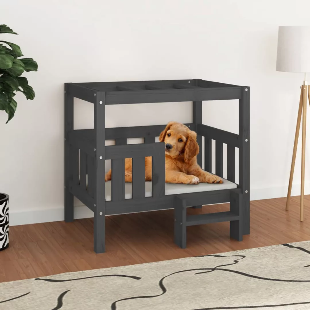 Vidaxl Hundebett Grau 75,5x63,5x70 Cm Massivholz Kiefer günstig online kaufen