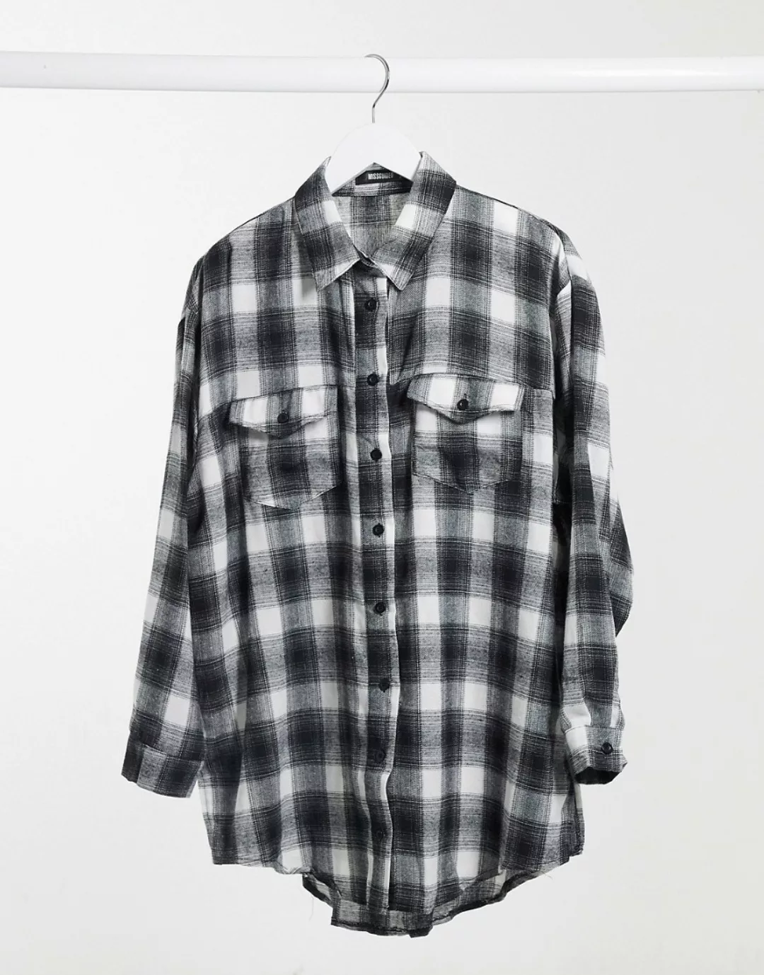 Missguided – Oversize-Hemd mit Vichy-Karos-Mehrfarbig günstig online kaufen