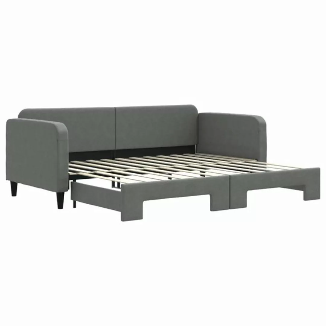 furnicato Bett Tagesbett Ausziehbar Dunkelgrau 90x200 cm Stoff (1-tlg) günstig online kaufen