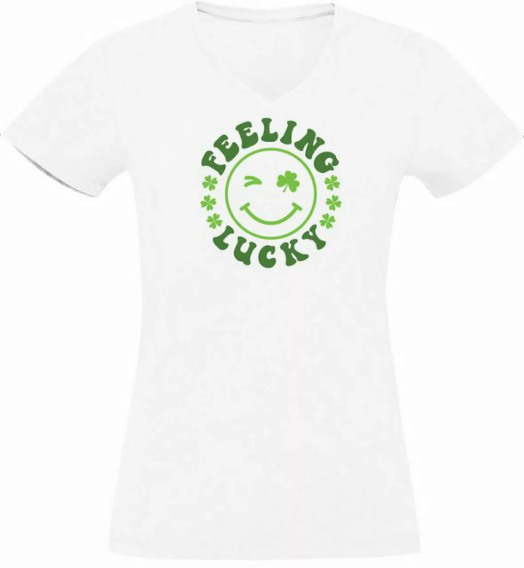 MyDesign24 T-Shirt Damen Smiley Print Shirt - Zwinkernder Smiley Feeling Lu günstig online kaufen