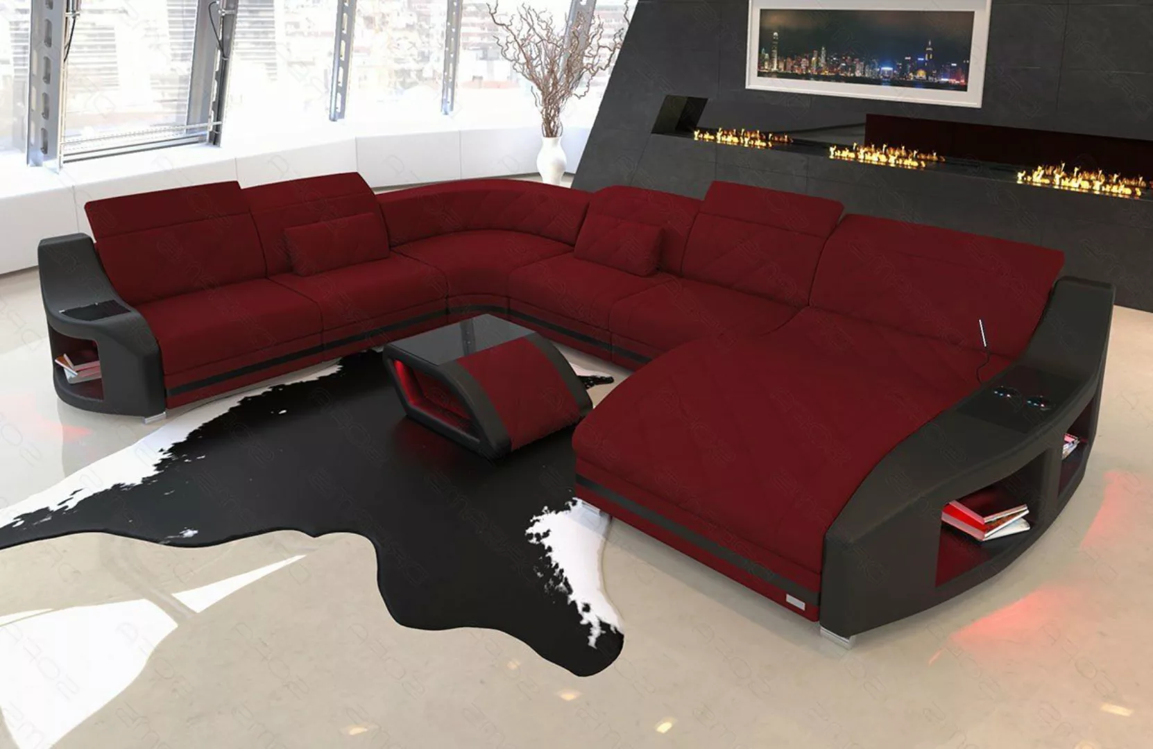 Sofa Dreams Wohnlandschaft Designersofa Polsterstoff Sofa Swing XXL M Mikro günstig online kaufen