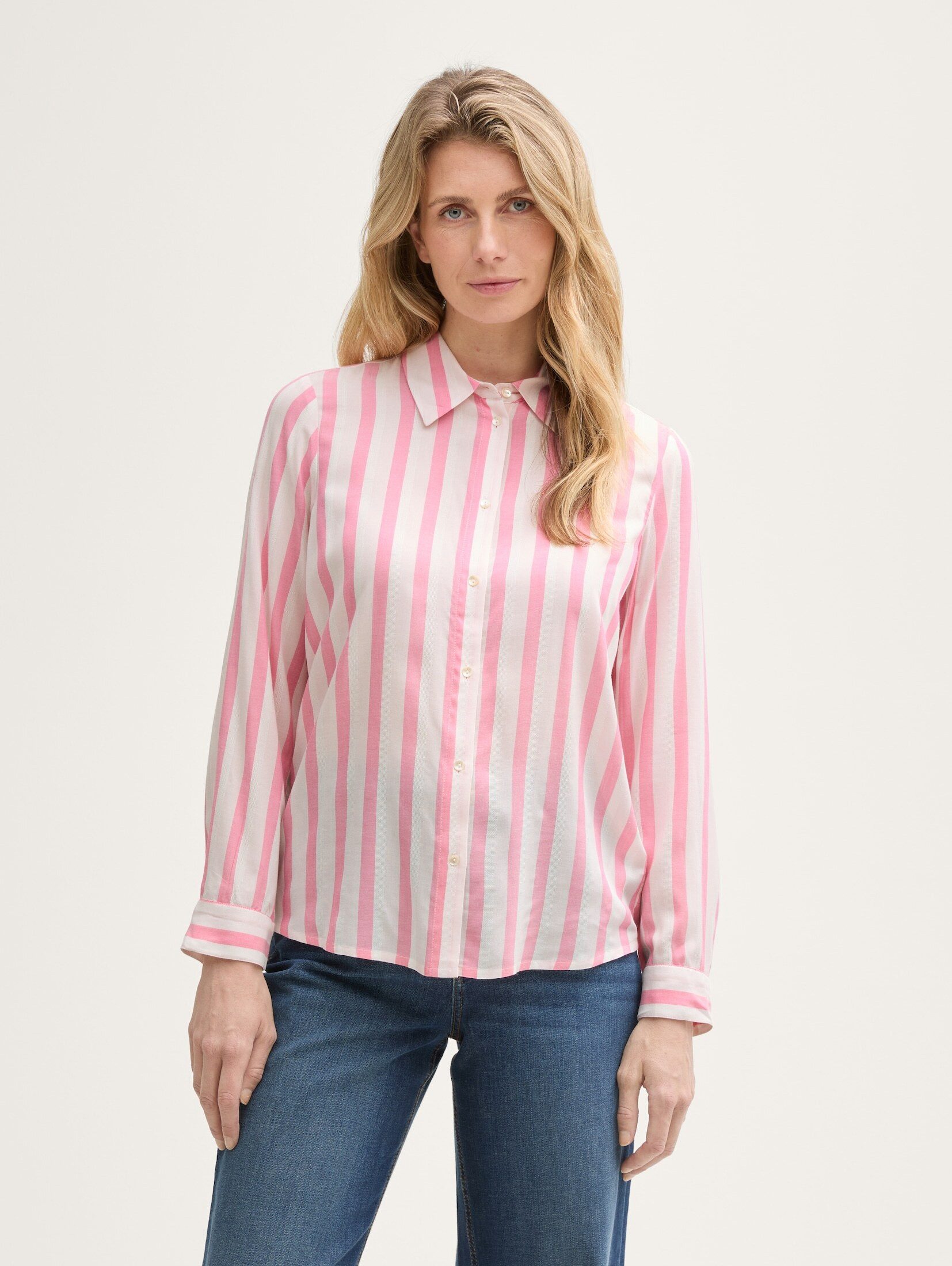 TOM TAILOR Langarmbluse Hemdbluse mit Streifenmuster günstig online kaufen
