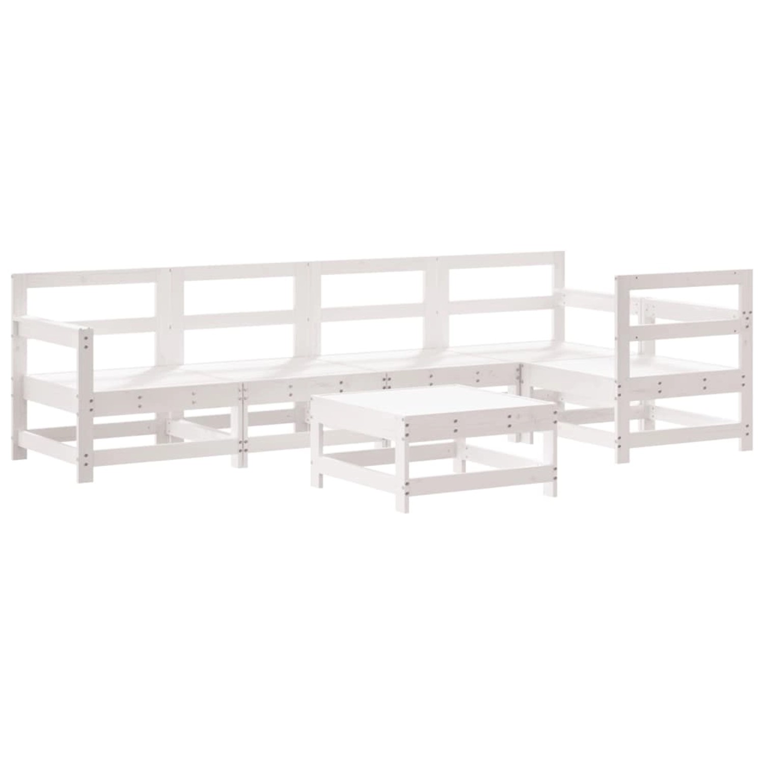 vidaXL 6-Tlg Garten-Lounge-Set Weiß Massivholz Kiefer 3186467 günstig online kaufen