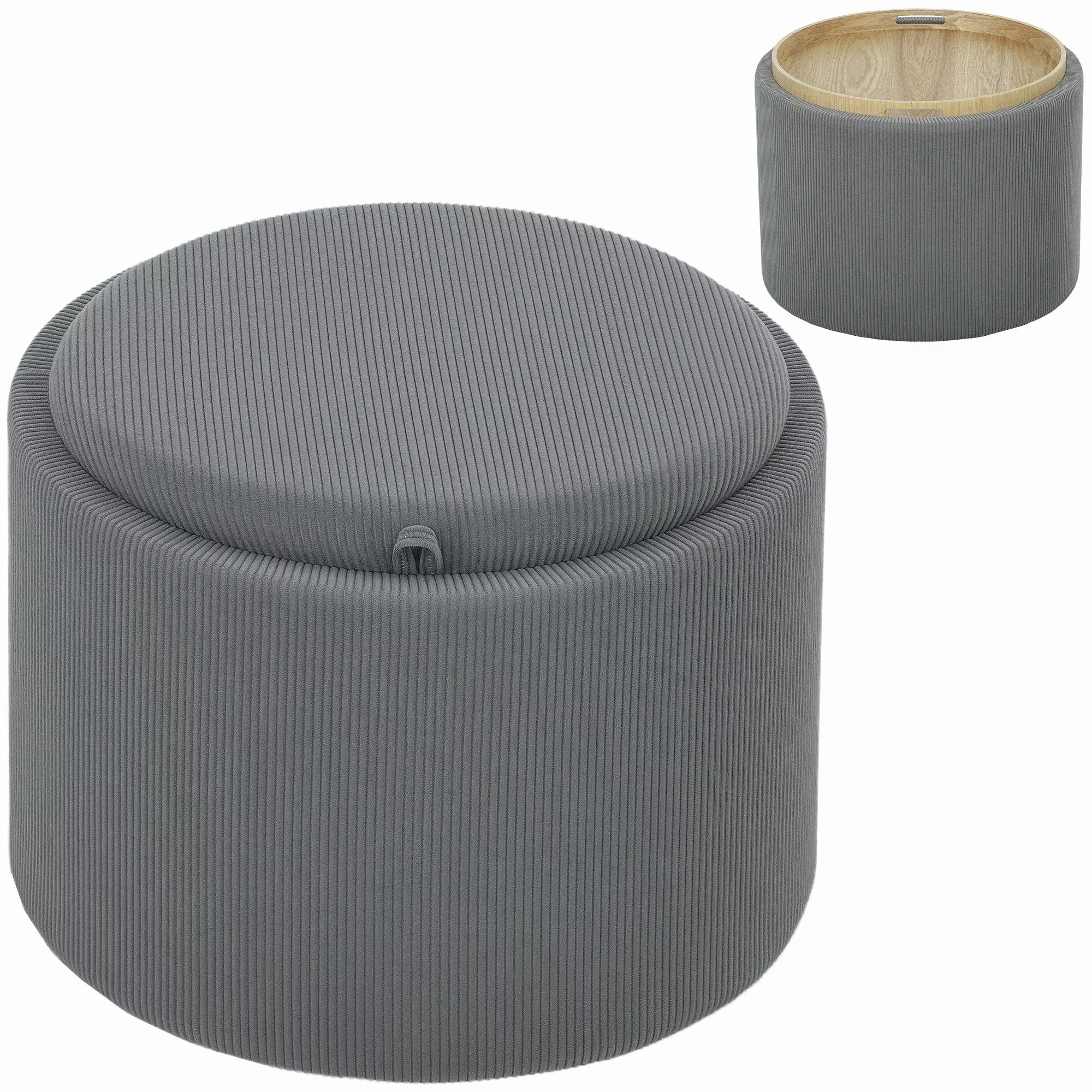 HOMCOM Sitzhocker Runder Hocker mit Stauraum günstig online kaufen