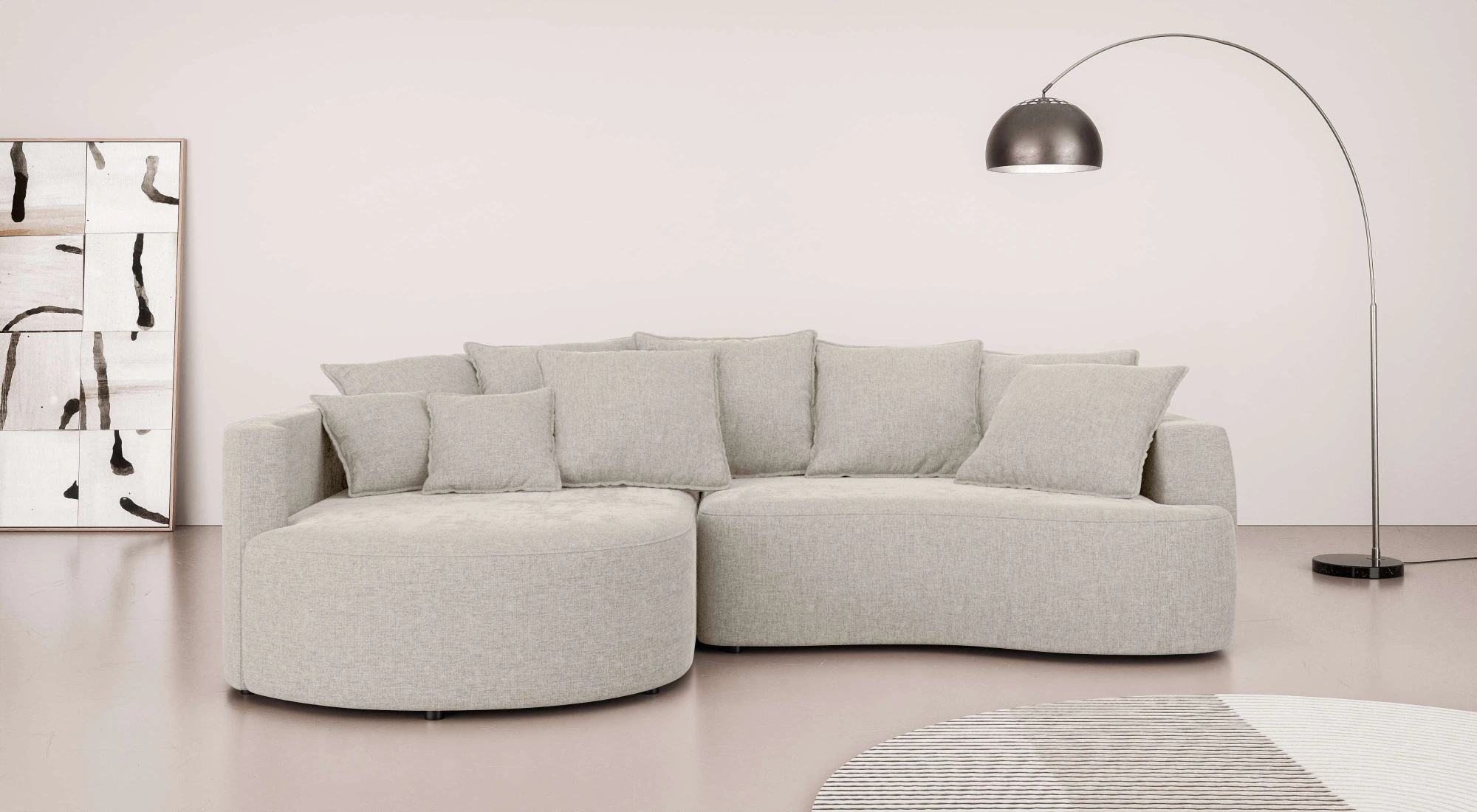 INOSIGN Ecksofa "Kahekili mit Bettfunktion und Bettkasten, B/H/T 255/90/181 günstig online kaufen