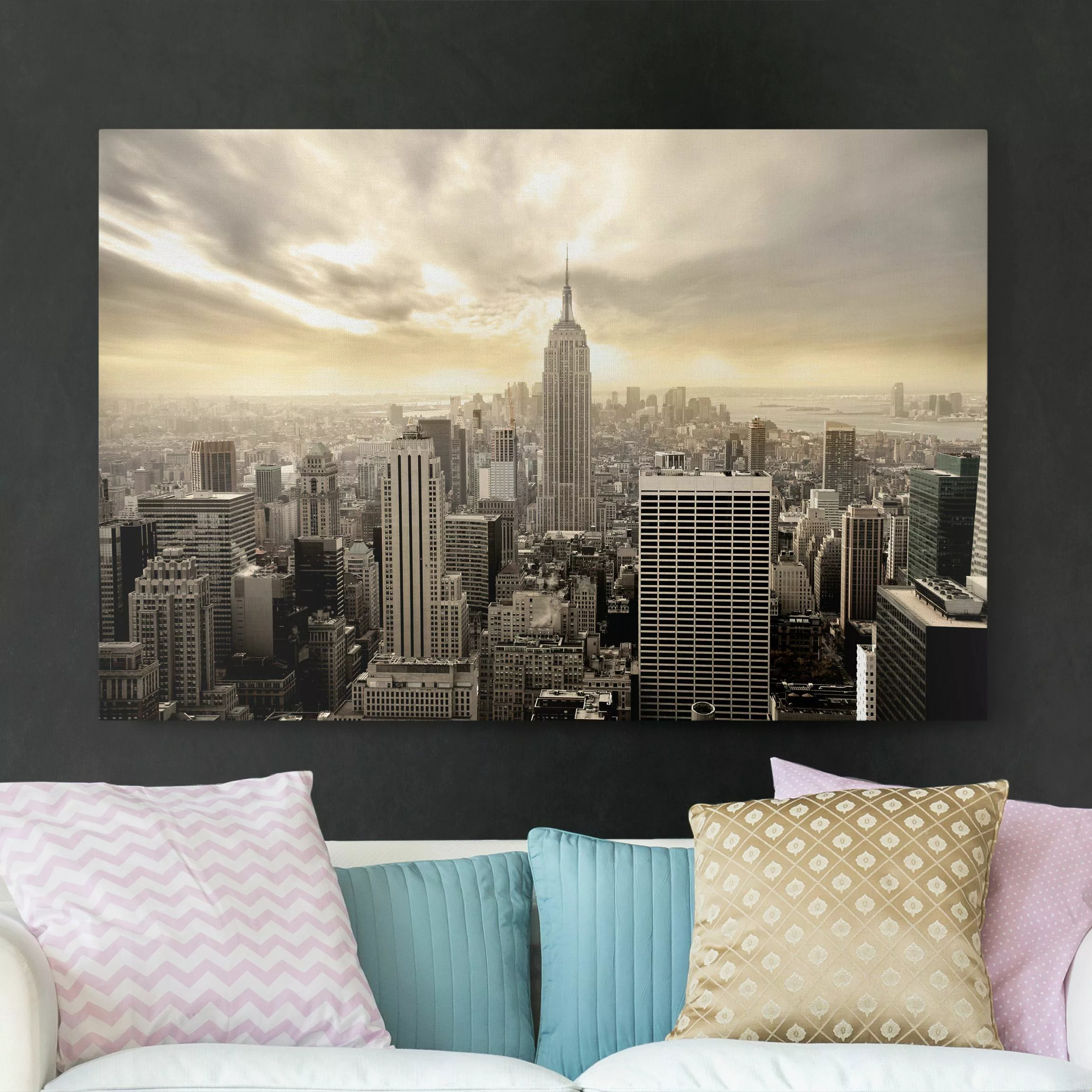 Leinwandbild New York - Querformat Manhattan Dawn günstig online kaufen