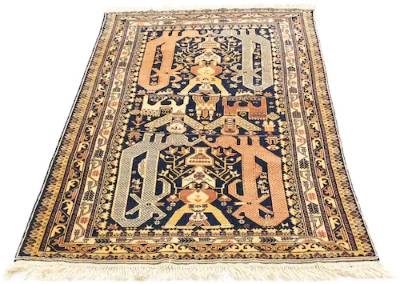 morgenland Wollteppich »Afghan Teppich handgeknüpft blau«, rechteckig günstig online kaufen