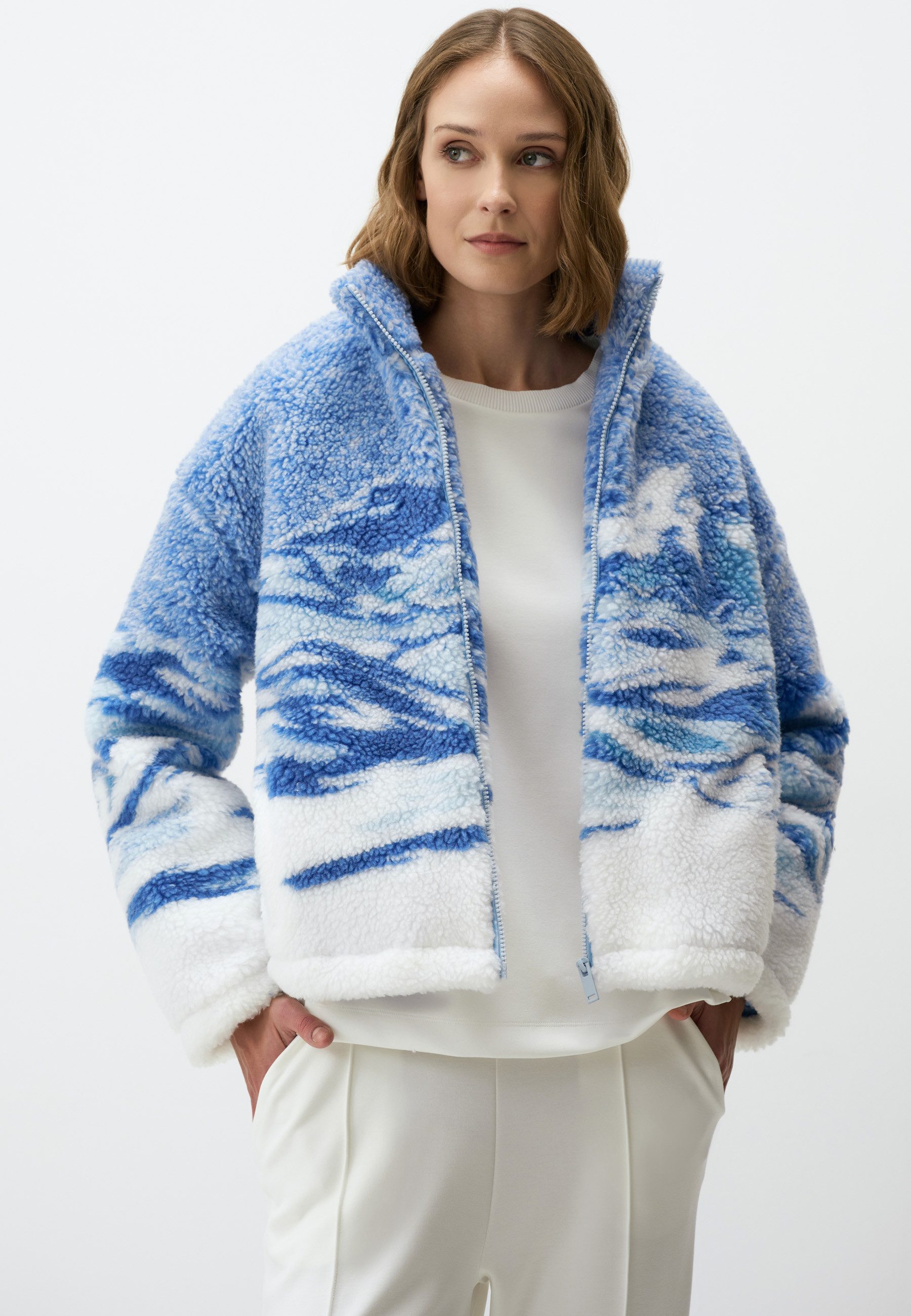 Jimmy Key Jackett Fleecejacke Mit Wellenmuster günstig online kaufen
