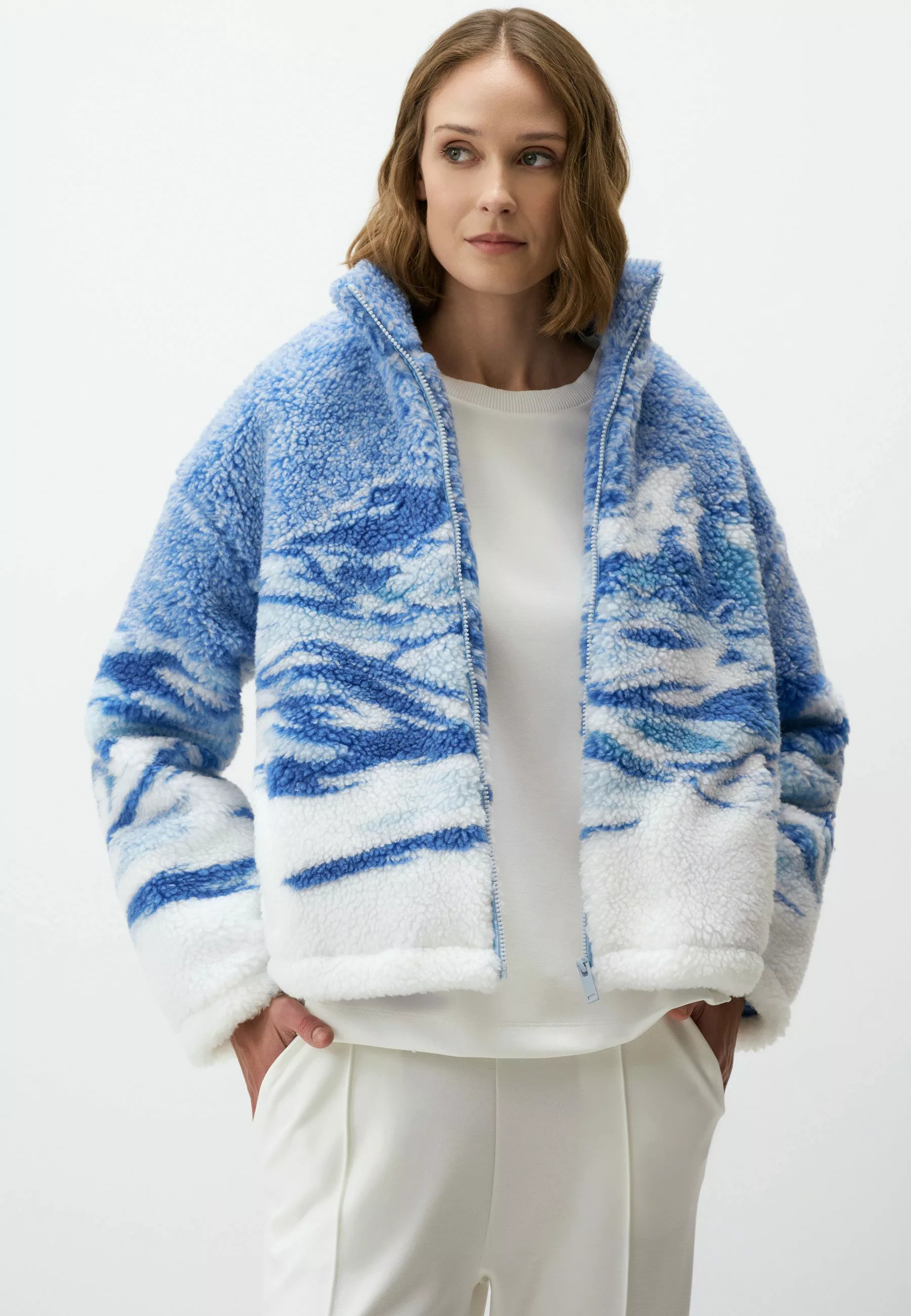 Jimmy Key Jackett Fleecejacke Mit Wellenmuster günstig online kaufen