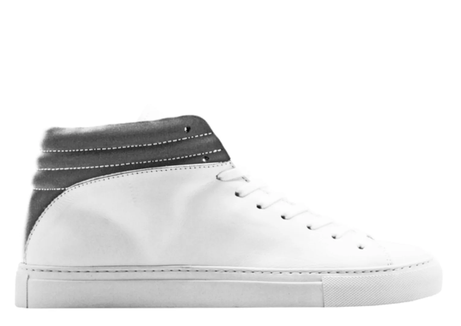 Hoher Sneaker Aus Leder "Nat-2 Sleek White Reflective" In Weiß günstig online kaufen