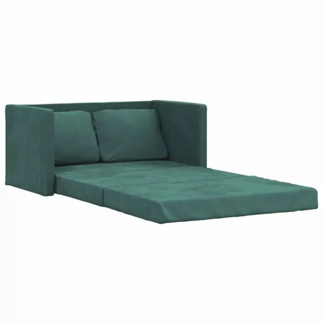 vidaXL Sofa Bodensofa mit Schlaffunktion Dunkelgrün 122x204x55 cm Samt günstig online kaufen
