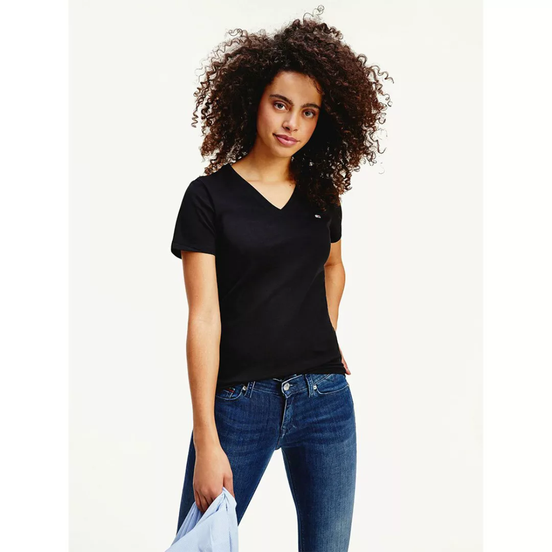 Tommy Jeans Skinny Stretch Kurzärmeliges T-shirt XL Black günstig online kaufen