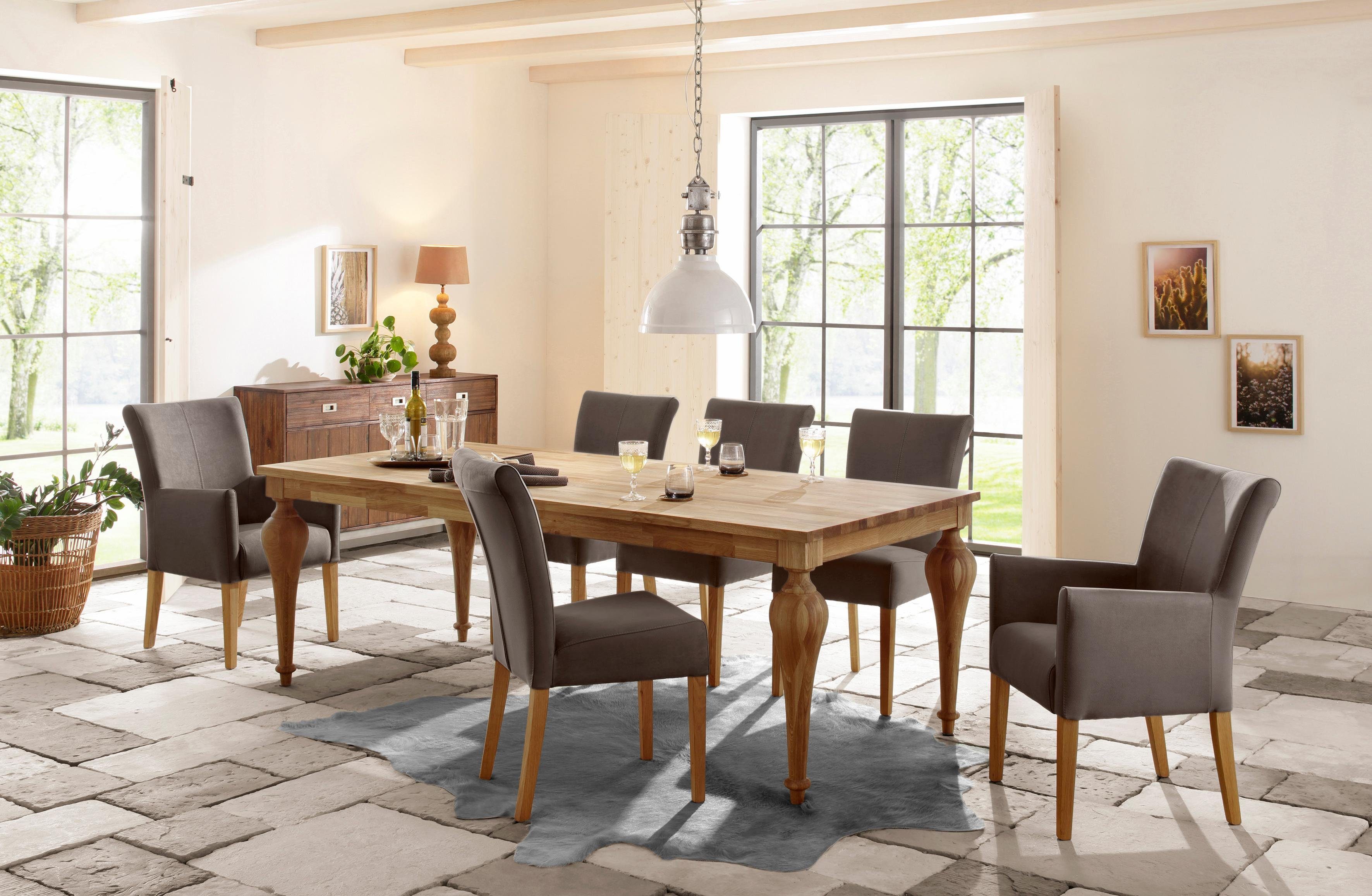 Home affaire Armlehnstuhl "King BESTSELLER", Luxus-Microfaser, Esszimmerstu günstig online kaufen
