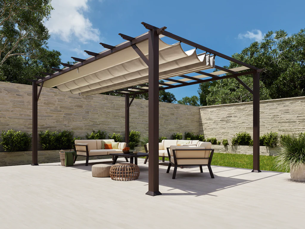 Paragon Outdoor Pavillon Florenz hellbraun Metall B/H/L: ca. 505x236x350 cm günstig online kaufen