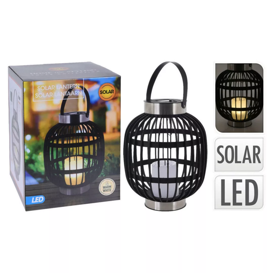 Progarden Led-solarlaterne Mit Kerze Schwarz günstig online kaufen