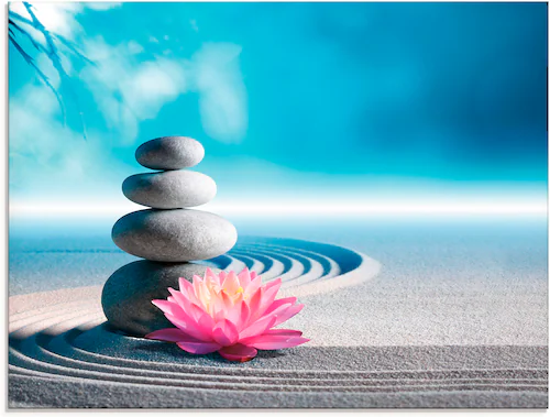 Artland Glasbild »Sand, Lilie und Spa-Steine in Zen-Garten«, Zen, (1 St.), günstig online kaufen