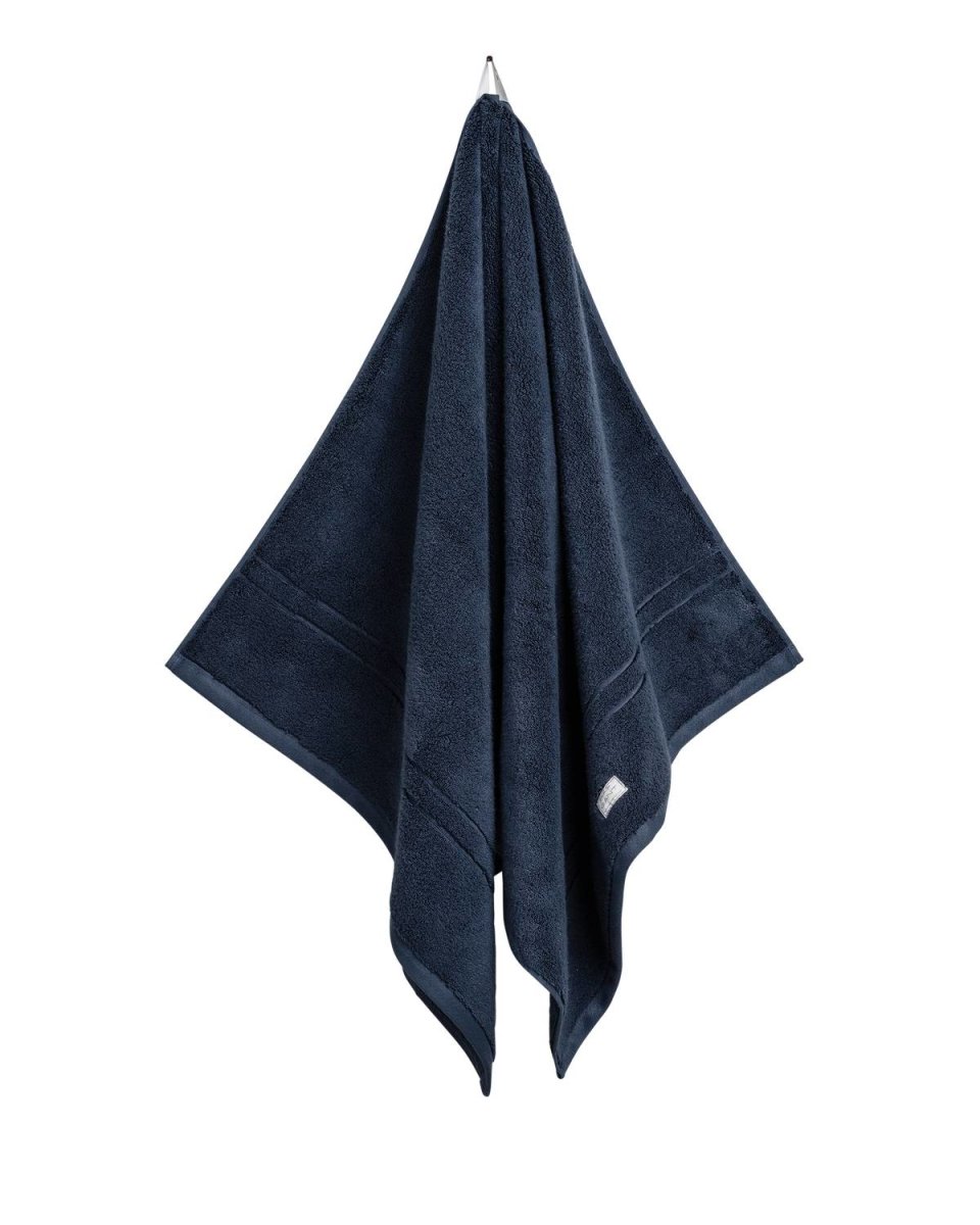 GANT Duschtuch, Organic Premium Towel - 70x140 cm, Frottee Dunkelblau günstig online kaufen