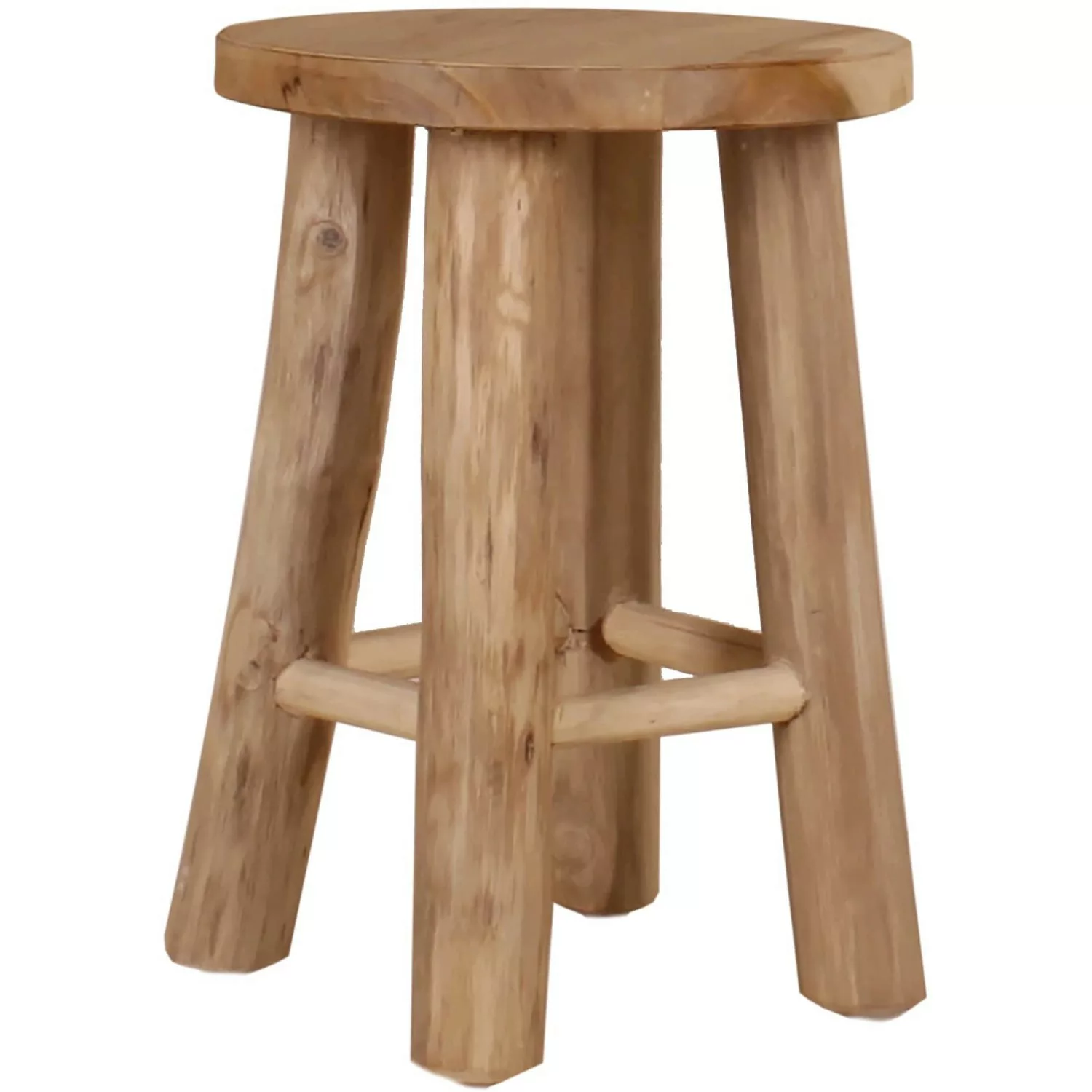 Hocker aus Teak-Holz Ø 20 cm x 27 cm Braun günstig online kaufen