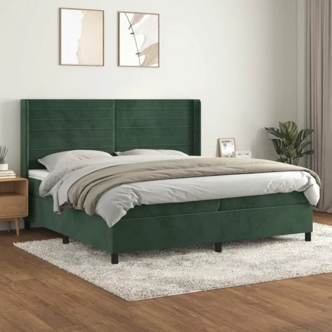 vidaXL Bettgestell Boxspringbett mit Matratze Schwarz 200x200 cm Samt Bett günstig online kaufen