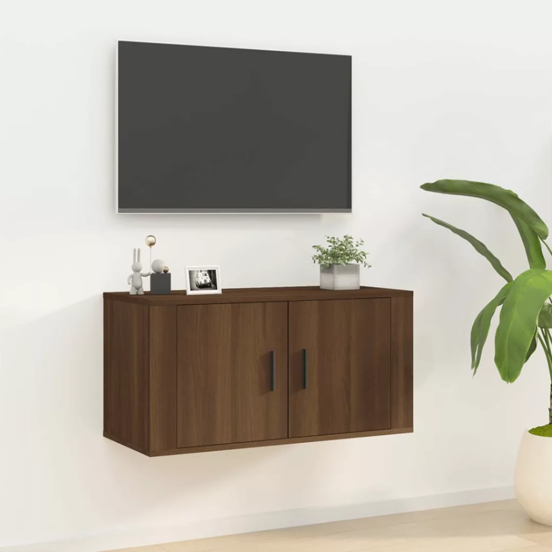 Vidaxl Tv-wandschrank Braun Eichen-optik 80x34,5x40 Cm günstig online kaufen