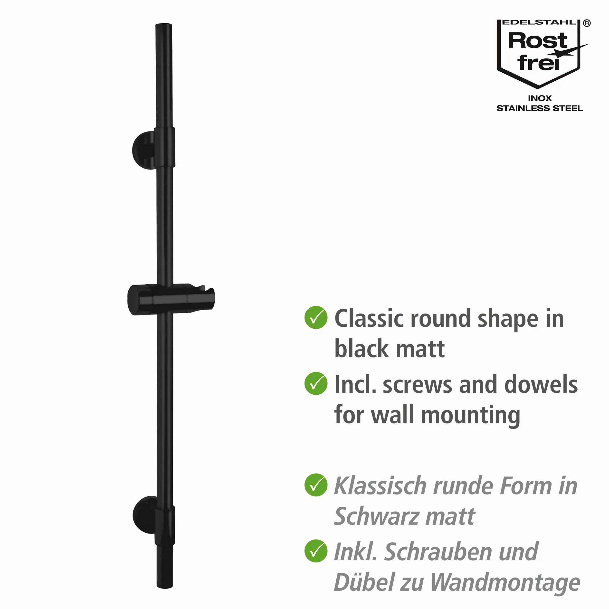 WENKO Duschstange Basic, Schwarz günstig online kaufen