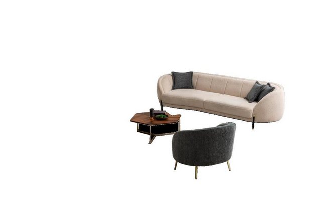 JVmoebel Sofa Sofagarnitur 4 3 1 Sitzer Wohnzimmer Komplett Sofas Set Beige günstig online kaufen