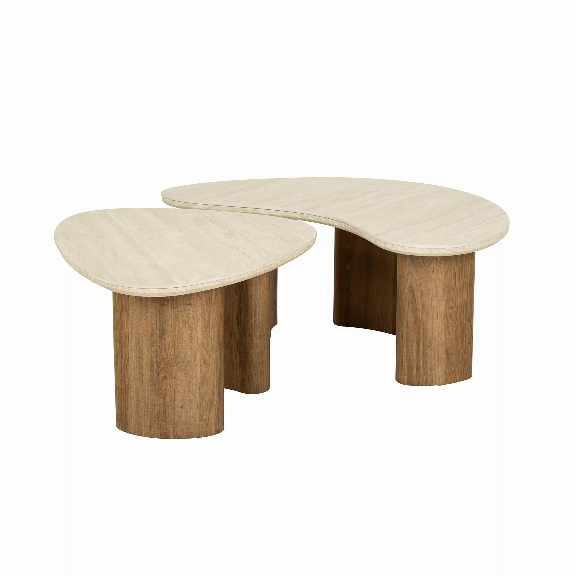 Vintagehaus Couchtisch Retro Couchtisch 2er Set günstig online kaufen