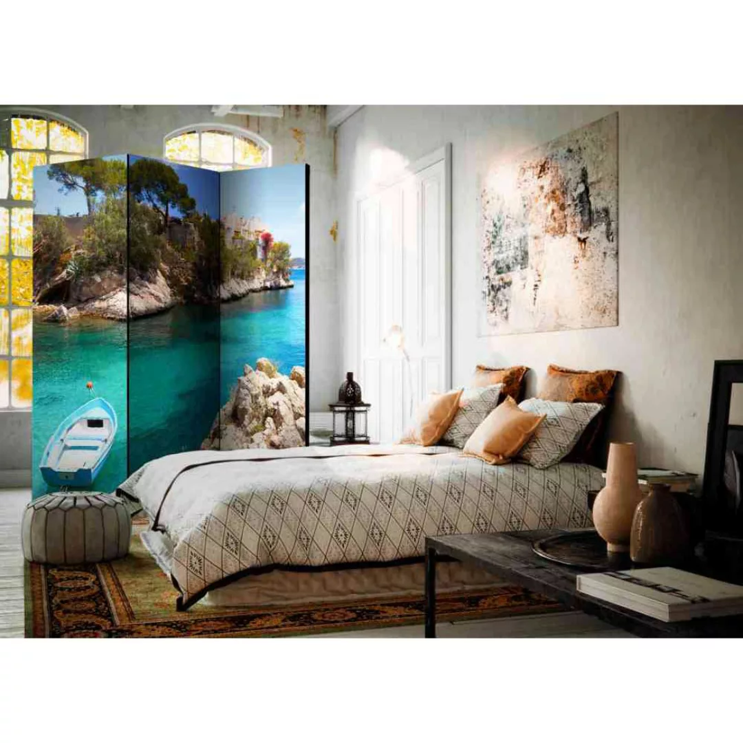 Paravent Raumteiler mit Felsenküsten Motiv 135 cm breit günstig online kaufen