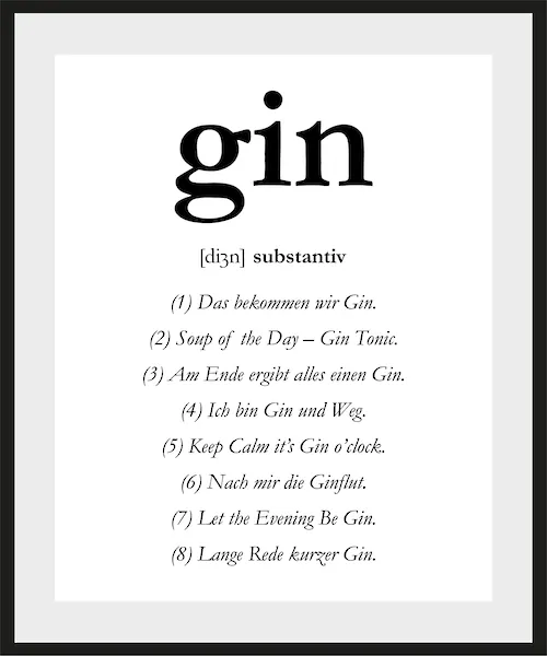 queence Bild "gin", Sprüche & Texte, Spruch, gerahmt günstig online kaufen