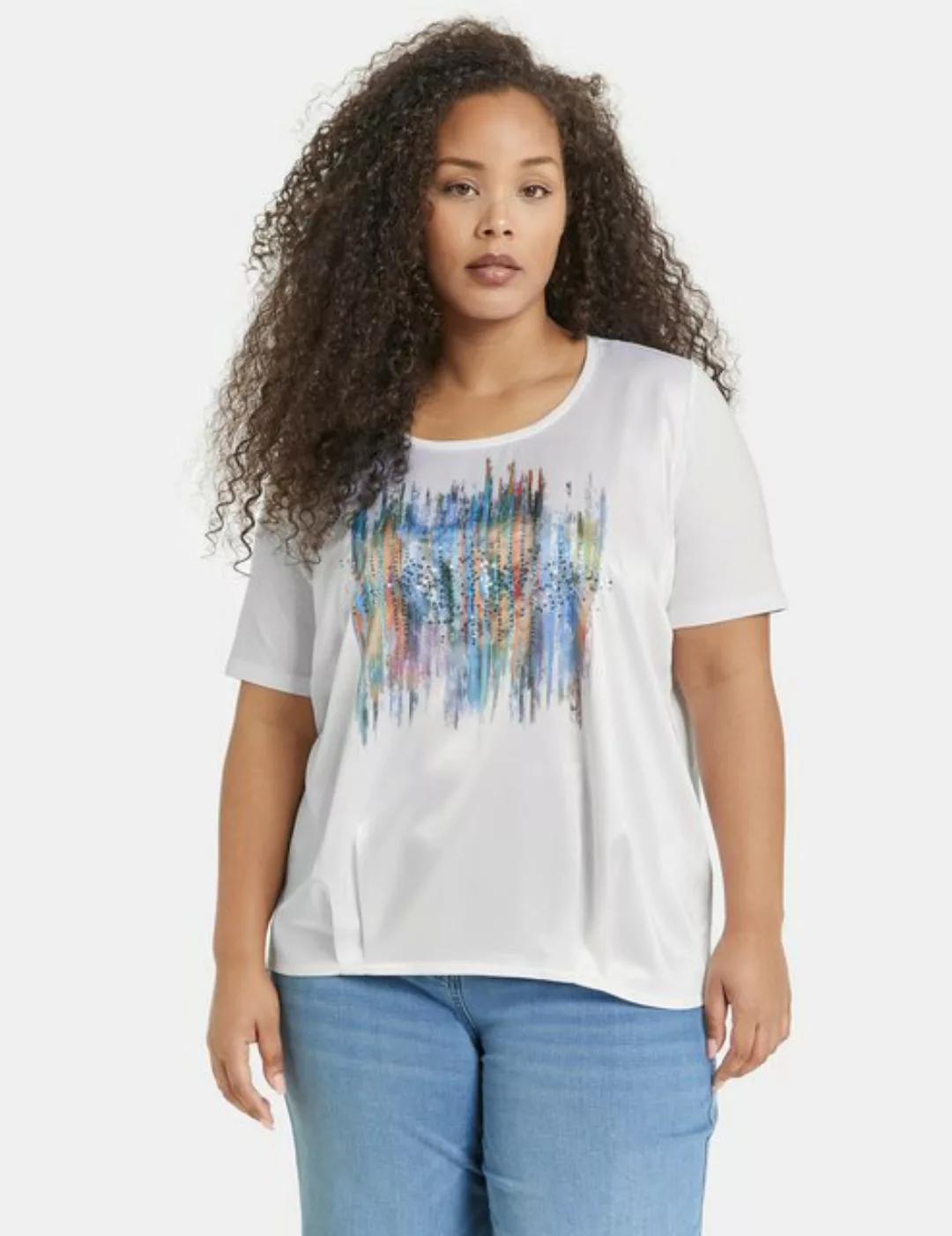 Samoon Kurzarmshirt Shirt mit Satinfront günstig online kaufen