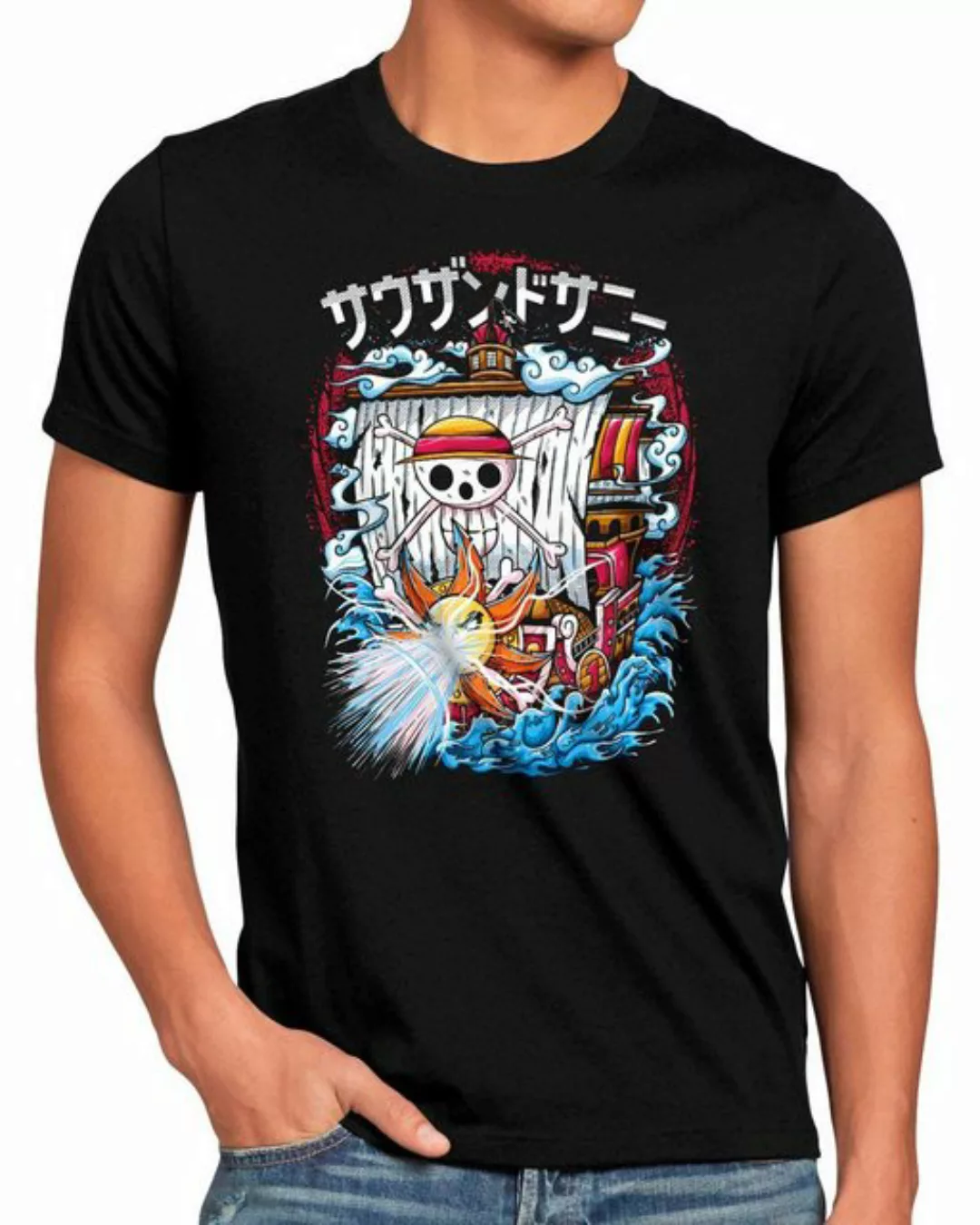 style3 T-Shirt Thousand Blast one piece japan anime luffy manga monkey ruff günstig online kaufen