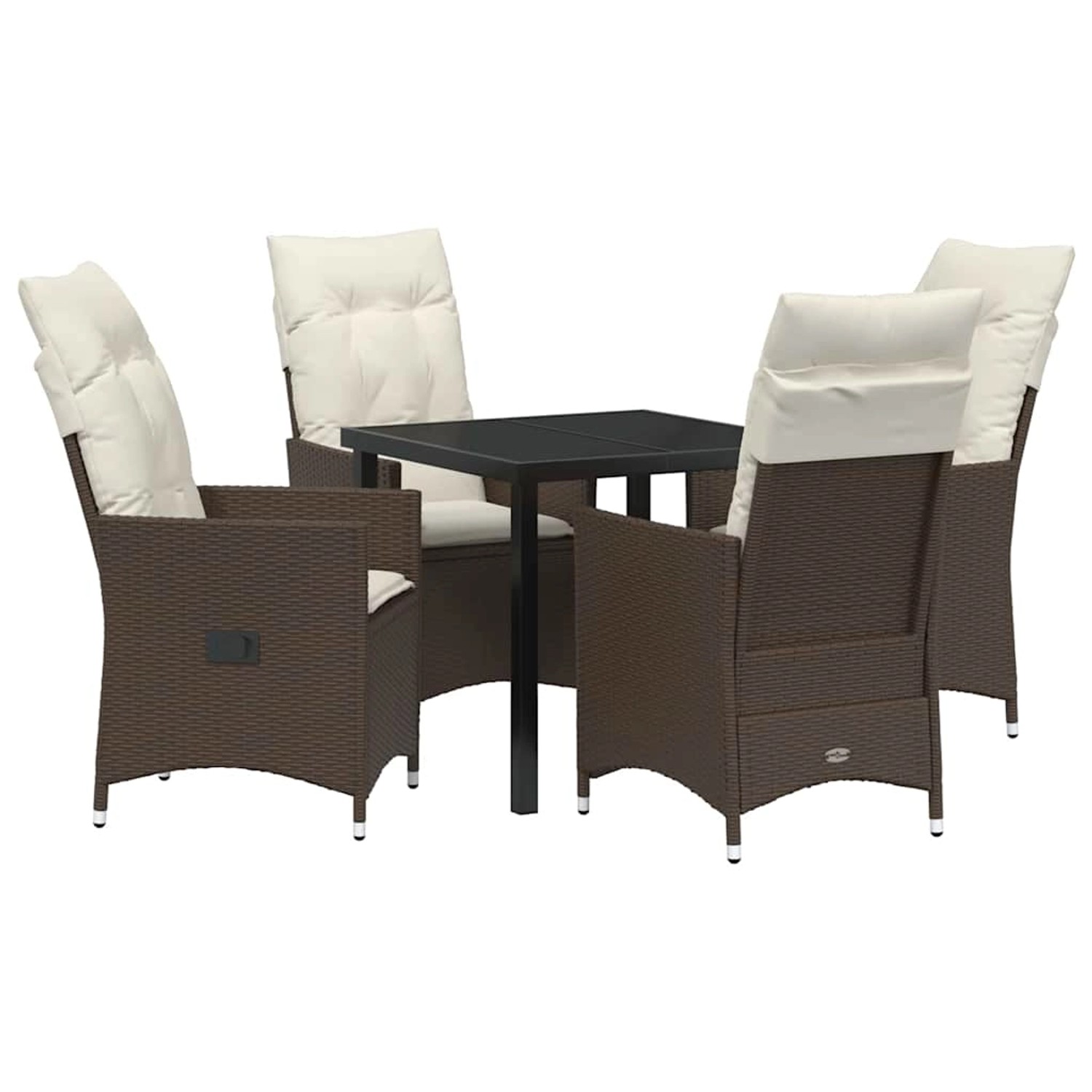 vidaXL Garten Essgruppe mit Kissen 5-Tlg Braun Poly Rattan 3379542 günstig online kaufen