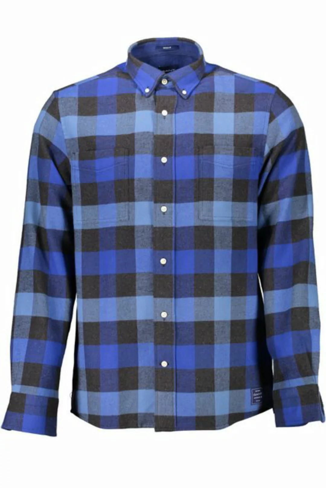 Gant Langarmhemd Herrenhemd Blau Regular Fit: Langer Ärmel, Button-Down-Kra günstig online kaufen