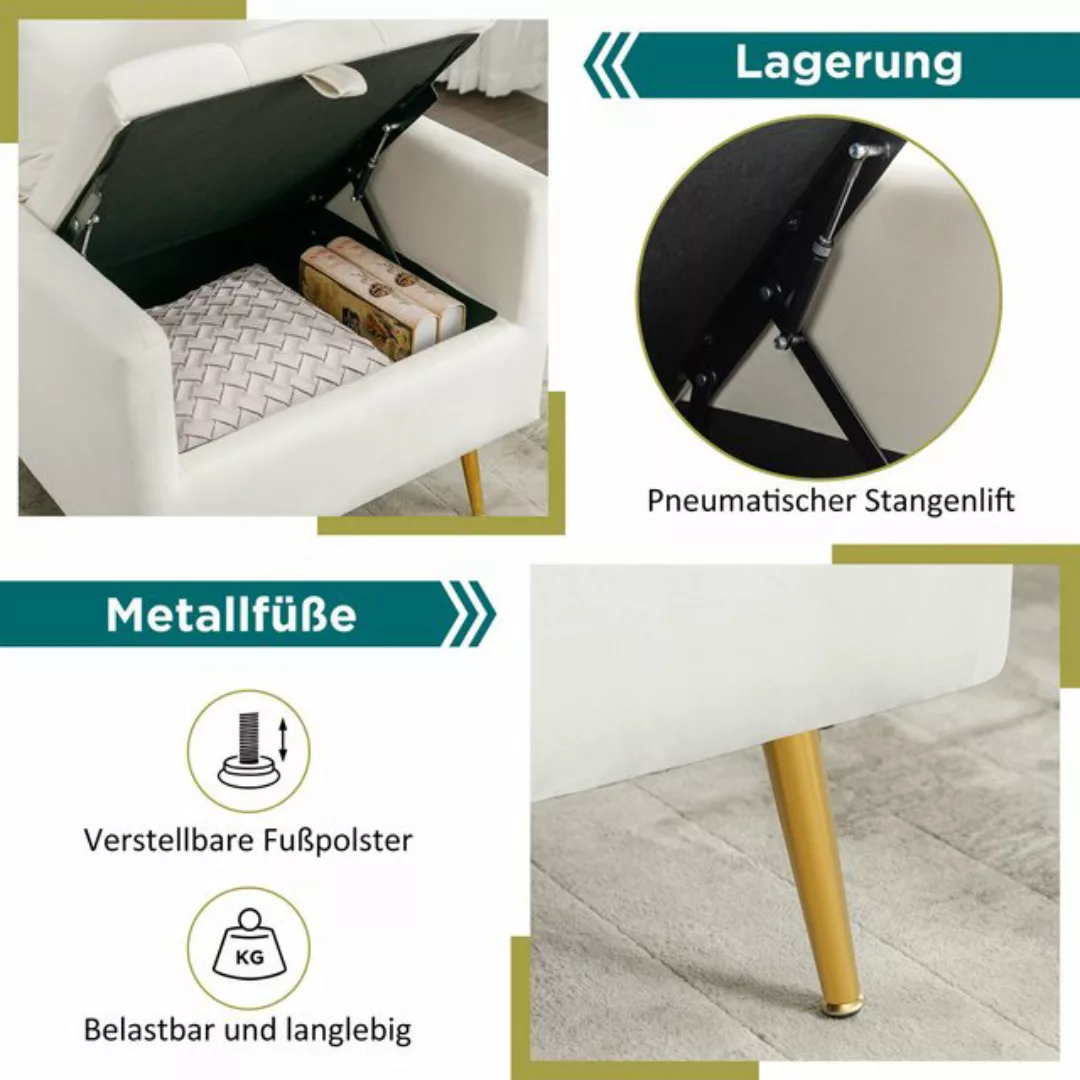 MC Star Sofa Moderner, minimalistischer Samtstuhl, Sessel, Ottomane mit Sta günstig online kaufen