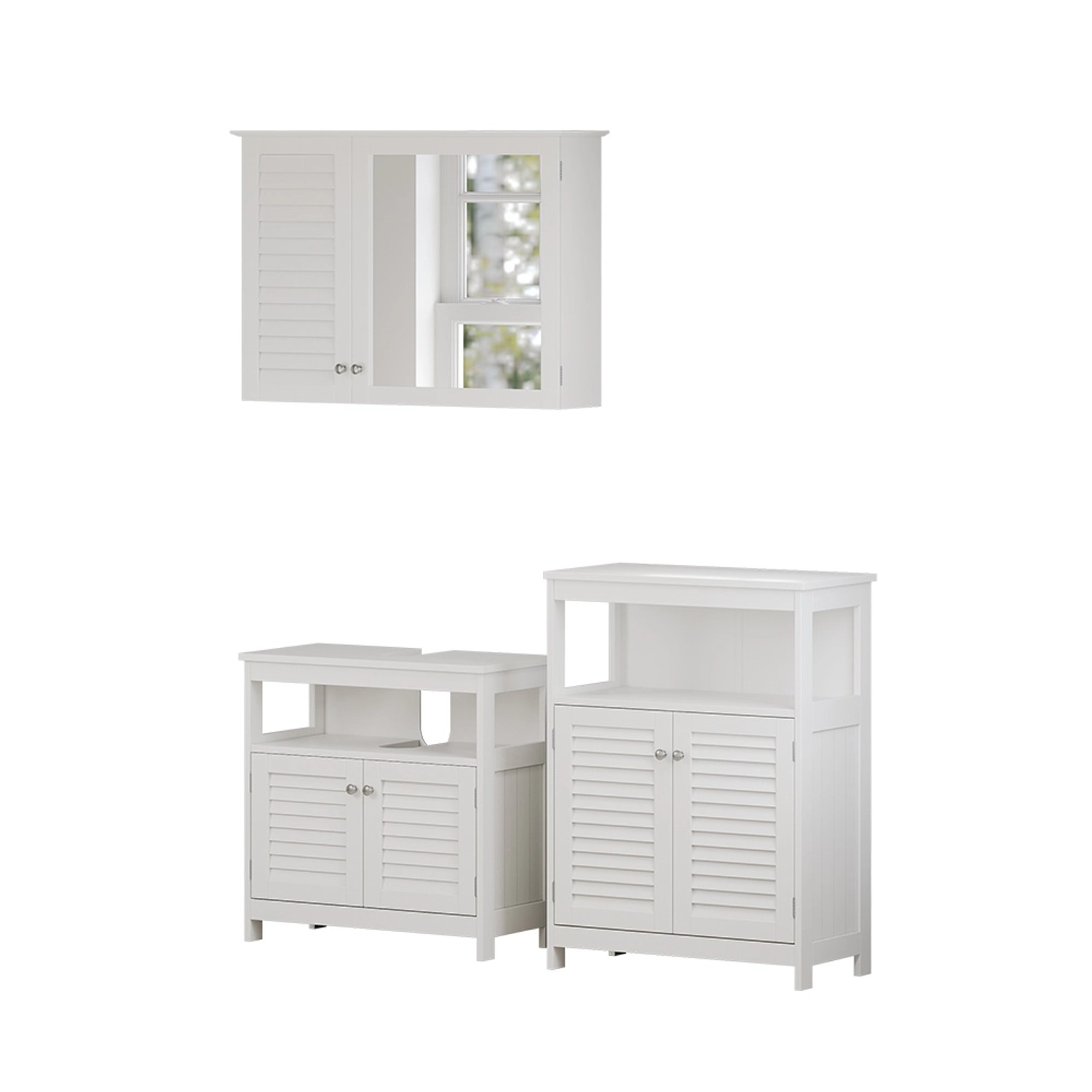 Vicco Badmöbel-Set Riad Weiß 3 Teile Option 3 günstig online kaufen