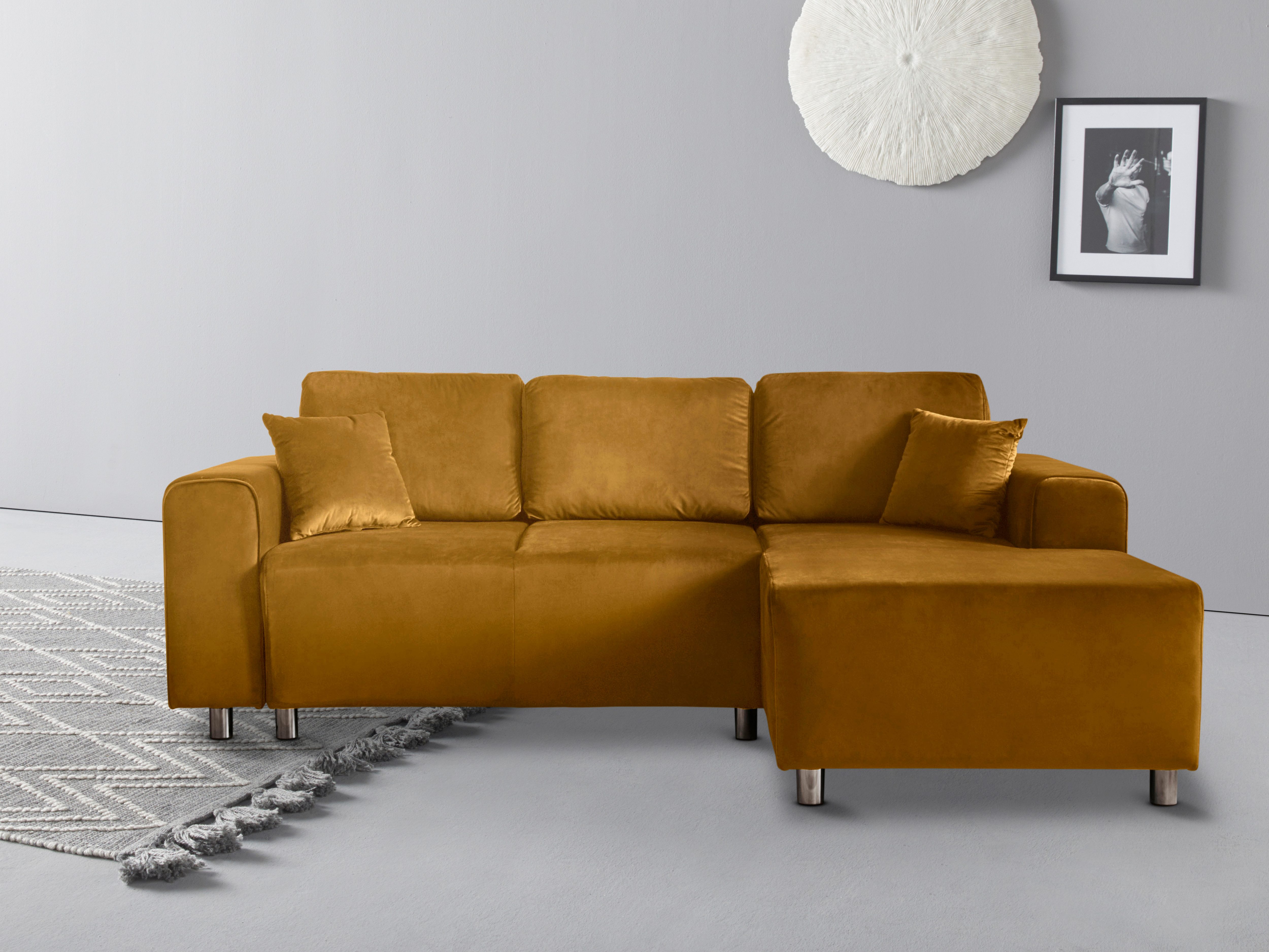 Home affaire Ecksofa "Györ", L-Form, wahlweise mit Bettfunktion und Bettkas günstig online kaufen